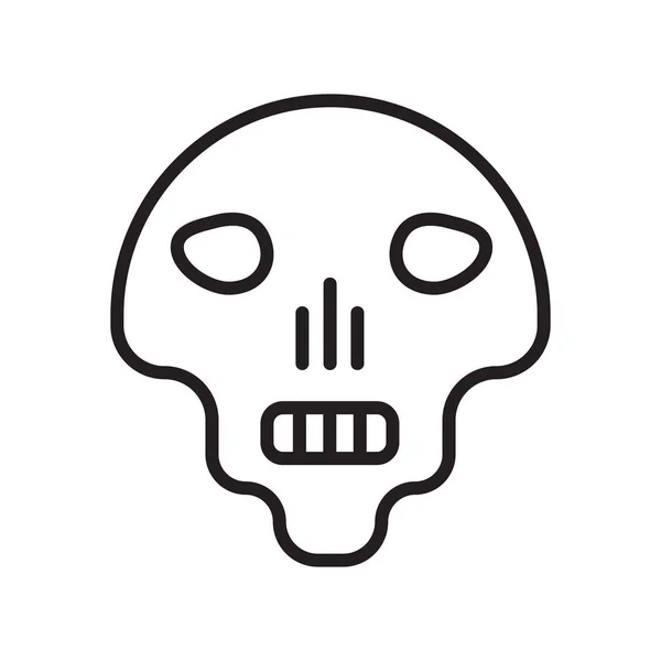 Skull icon vector sign and symbol isolated on white background — Stock Vector