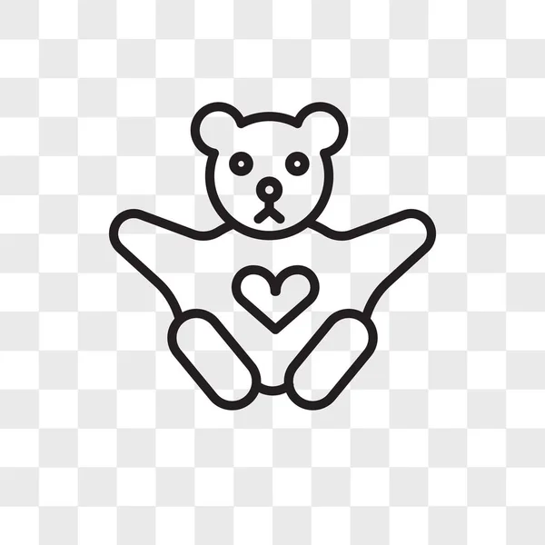 Izolované na průhledné pozadí, Teddy medvídek vektorové ikony — Stockový vektor