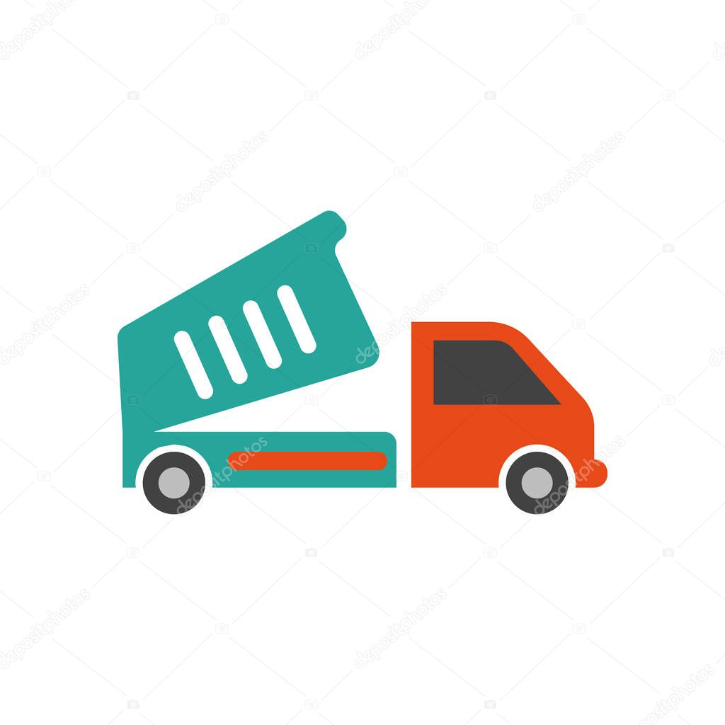 Garbage truck icon isolated on white background for your web and mobile app design
