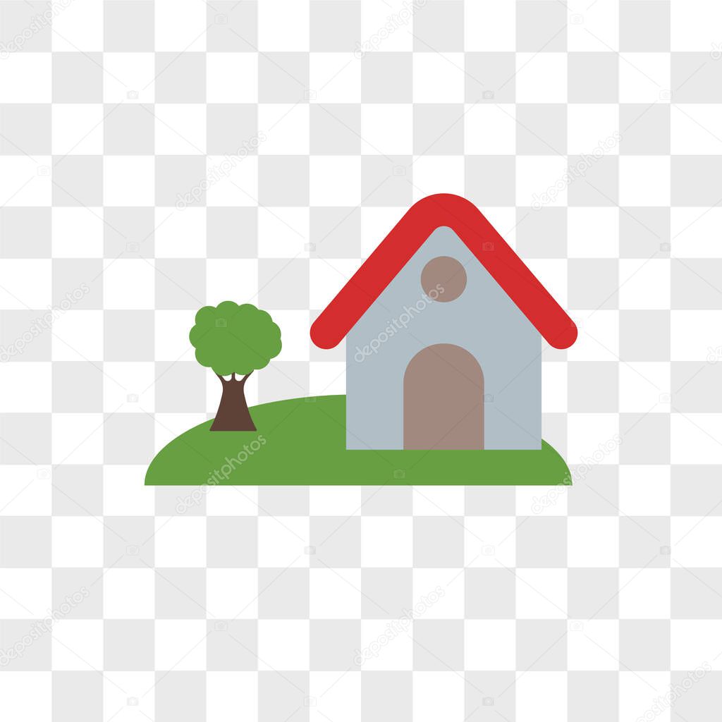 House vector icon isolated on transparent background, House logo concept