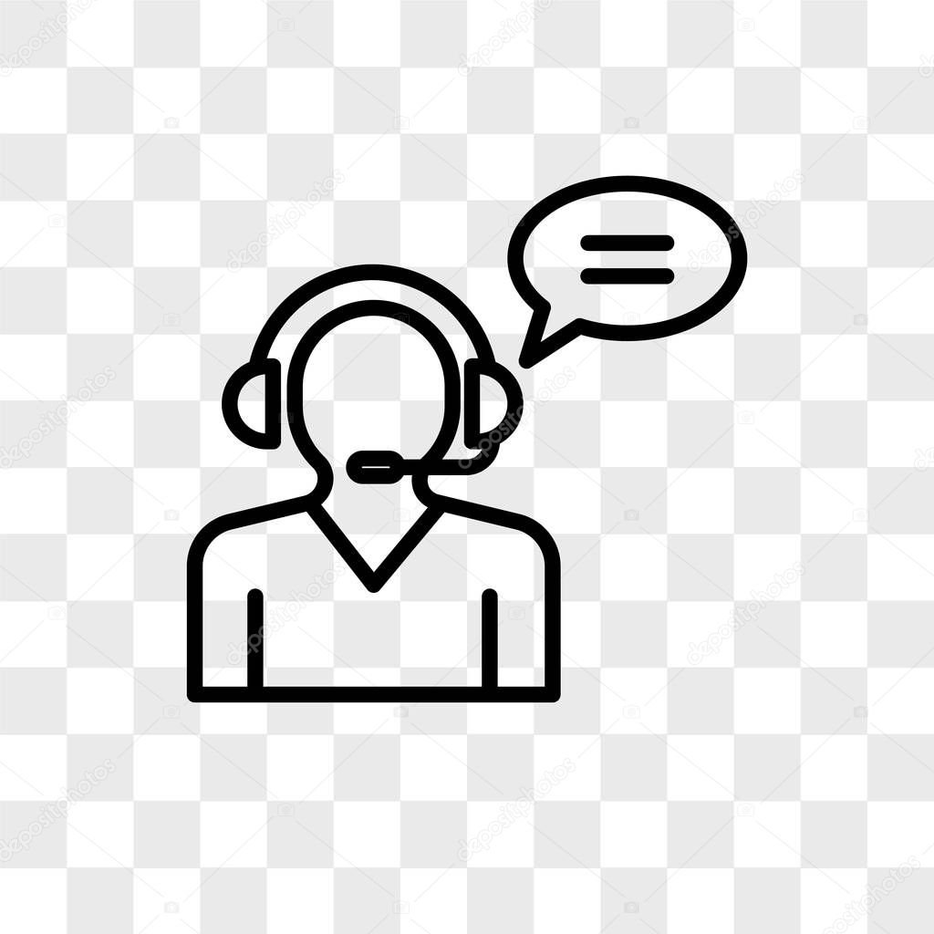 Customer service vector icon isolated on transparent background,