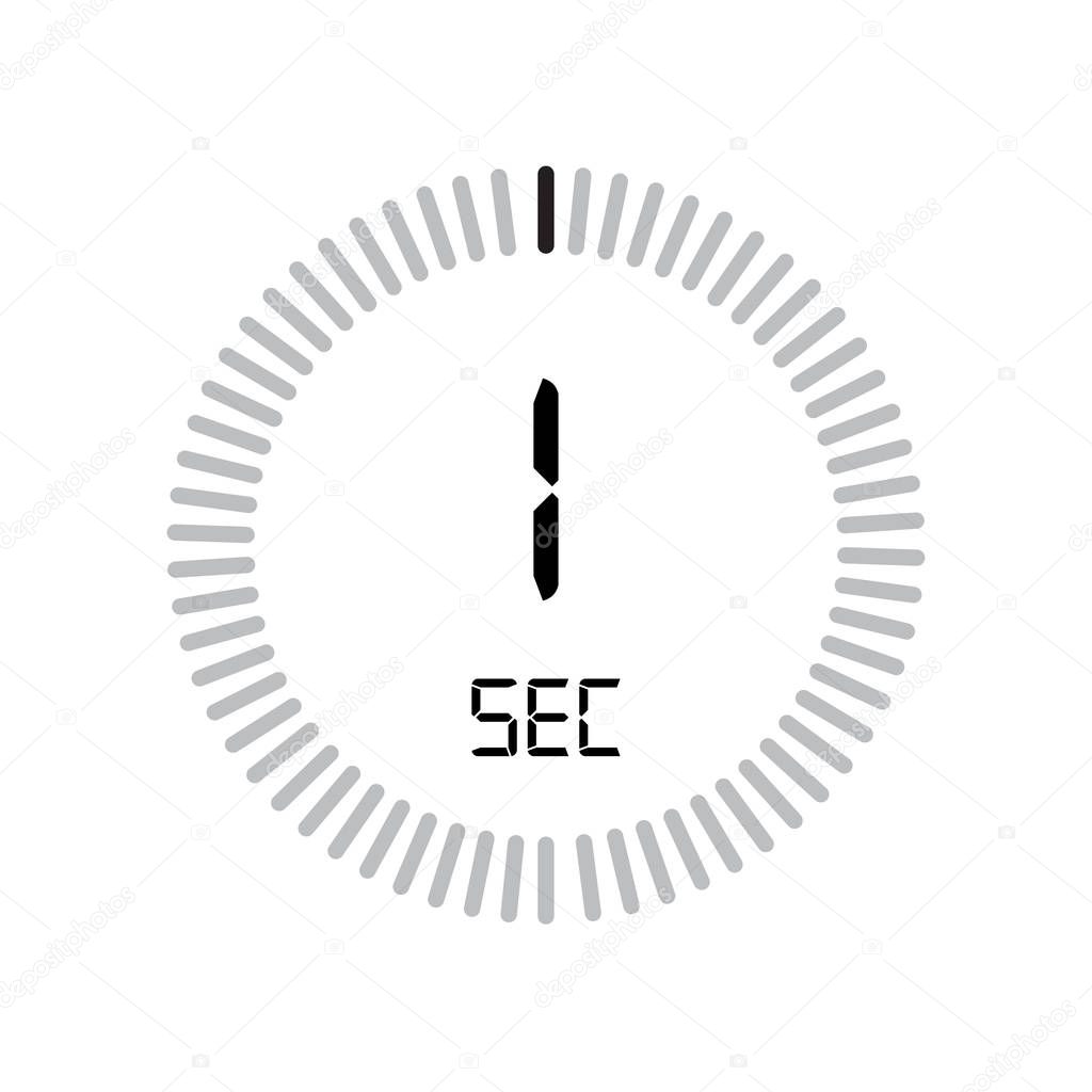 The 30 second icon, digital timer, simply vector illustration 