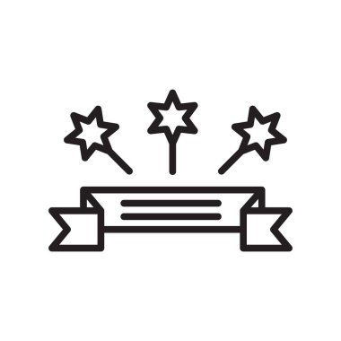 Ağ ve mobil uygulama tasarımınız için beyaz arkaplanda izole edilmiş kurdele simgesi vektörü