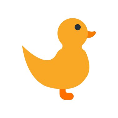 Ördek simgesi vektör işareti ve beyaz arkaplanda izole edilmiş sembol