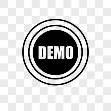 saydam arka plan üzerinde demo logosu d izole demo vektör simgesi