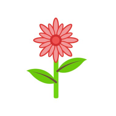 Çiçek simge vektör işareti ve beyaz arka plan üzerinde izole sembolü