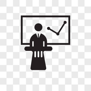 İş gösterim vektörü simgesi şeffaf arkaplanda izole edildi