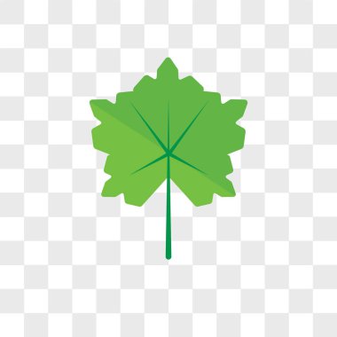 Saydam arka plan üzerinde yaprak logosu d izole yaprak vektör simgesi