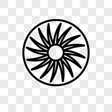 Saydam arka plan üzerinde Fan logo des izole fan vektör simgesi