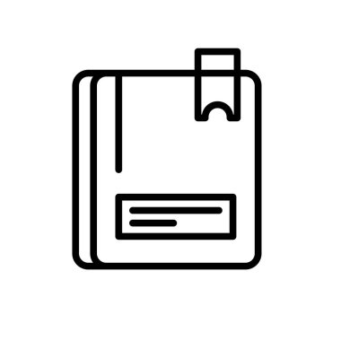 Not defteri simgesi vektör işareti ve üzerinde beyaz adam izole sembolü