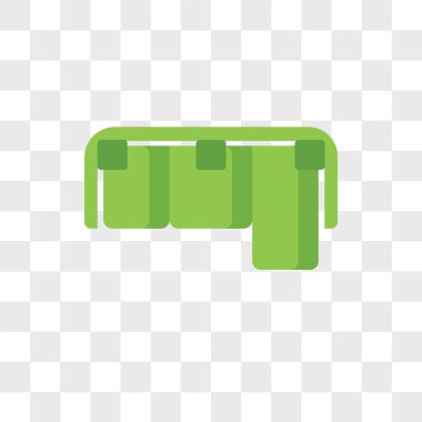 Saydam arka plan üzerinde kanepe logosu d izole kanepe vektör simgesi