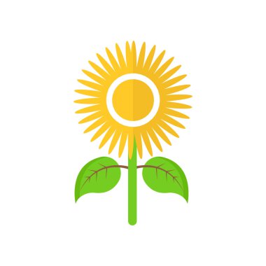 Web ve mobil uygulama tasarımınız için beyaz arkaplanda izole edilmiş ayçiçeği simgesi vektörü