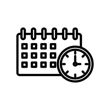 Takvim simge vektör işareti ve üzerinde beyaz adam izole sembolü