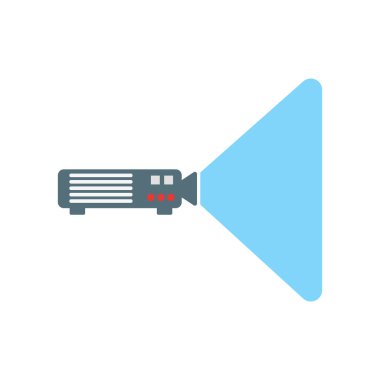 Projeksiyon simgesi vektör işareti ve beyaz arkaplanda izole edilmiş sembol