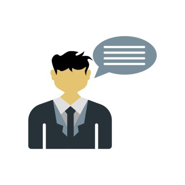 Politikacı simgesi vektörü web ve mobil uygulama tasarımınız için beyaz arkaplanda izole edildi