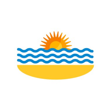 Gün batımı simge vektör işareti ve beyaz arka plan üzerinde izole sembolü