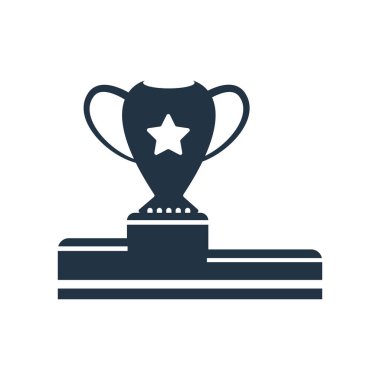 Beyaz arka plan üzerinde podyum işareti izole podyum simge vektör