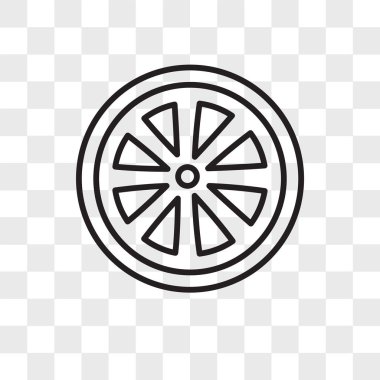 Saydam arka plan üzerinde tekerlek logo izole tekerlek vektör simgesi