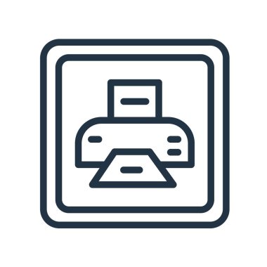 Yazıcı simgesi vektörü beyaz arkaplanda izole edildi, yazıcı işareti