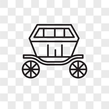 Saydam arka plan üzerinde Carriag izole taşıma vektör simgesi