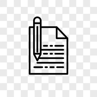 Saydam arka plan üzerinde kalem lo izole kalem vektör simgesi