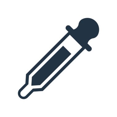 Beyaz arkaplanda izole edilmiş boru simgesi vektörü, Pipette işareti