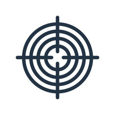 Beyaz arka plan üzerinde hedef işareti izole amaç simge vektör