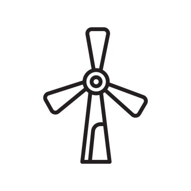 Beyaz arka plan üzerinde yel değirmeni işareti izole yel değirmeni simge vektör