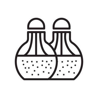 Beyaz arkaplanda tuz ve biber simgesi izole edildi