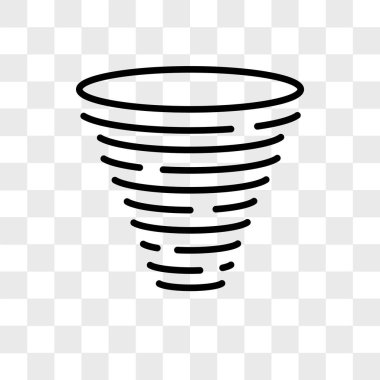 Saydam arka plan üzerinde Tornado izole kasırga vektör simgesi 