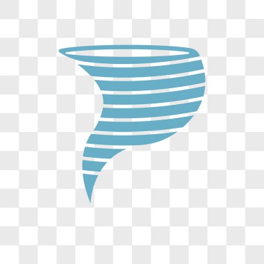 Saydam arka plan üzerinde Tornado izole kasırga vektör simgesi 