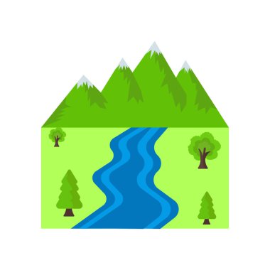 Beyaz arkaplanda nehir ikonu vektör işareti ve sembol izole