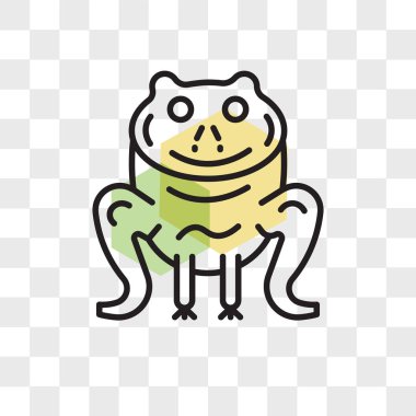 Saydam arka plan üzerinde kurbağa logosu d izole kurbağa vektör simgesi