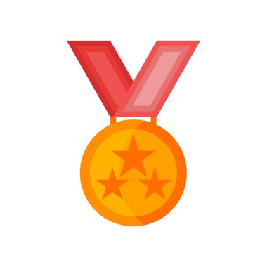 Madalya simge vektör işareti ve beyaz arka plan üzerinde izole sembolü