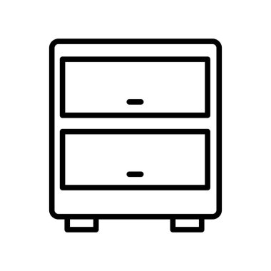 Kabine simgesi vektör işareti ve beyaz arkaplanda izole edilmiş sembol