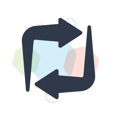 Web ve mobil uygulama tasarımınız için beyaz arkaplanda izole edilmiş ok simgesi vektörünü yeniden yükle