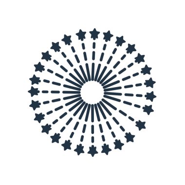 Beyaz arka plan üzerinde Fireworks sı izole havai fişek simge vektör