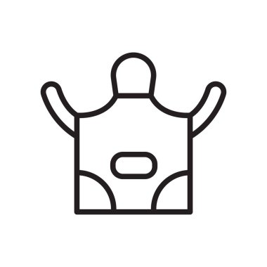 Beyaz arka plan üzerinde izole önlük simgesi