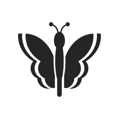 Kelebek simge vektör işareti ve üzerinde beyaz backgrou izole sembolü