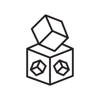 Küp simge vektör izole beyaz arka plan, küp işareti, çizgi üzerinde 