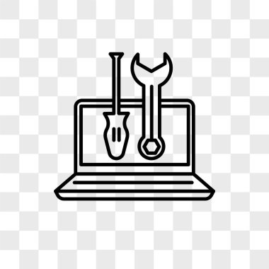 Saydam arka plan üzerinde Laptop lo izole dizüstü vektör simgesi