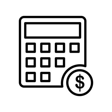 Hesap makinesi simge vektör işareti ve üzerinde beyaz backgro izole sembolü