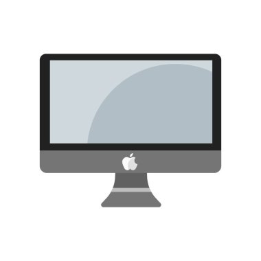 Bilgisayar simge vektör işareti ve üzerinde beyaz adam izole sembolü