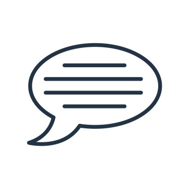 Sohbet kutusu simgesi vektörü beyaz arkaplanda izole edildi, Sohbet kutusu işareti