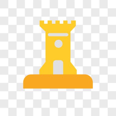 Saydam arka plan üzerinde kum izole kumdan kale vektör simgesi