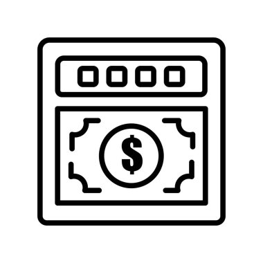 Para simge vektör işareti ve beyaz arka plan üzerinde izole sembolü