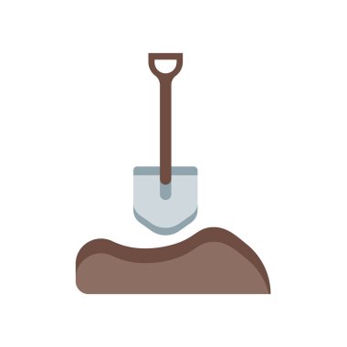 Kürek simgesi vektörü web ve mobil uygulama tasarımınız için beyaz arkaplanda izole edildi