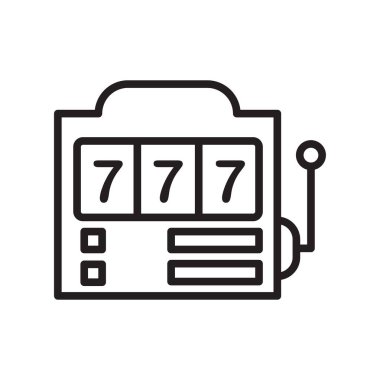 Slot makinesidir simge vektör işareti ve üzerinde beyaz backg izole sembolü