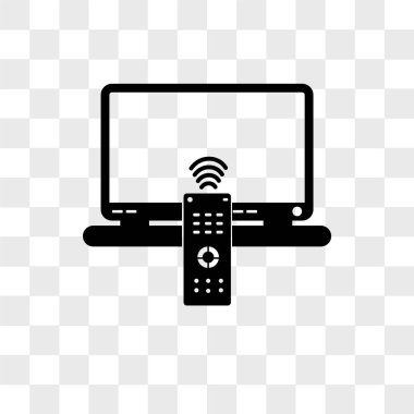 Saydam arka plan üzerinde Tv rem izole Tv Uzaktan vektör simgesi