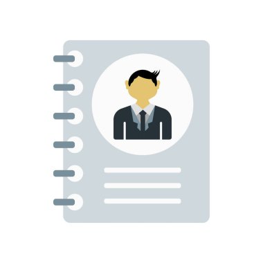 Aday simgesi vektörü web ve mobil uygulama tasarımınız için beyaz arkaplanda izole edildi